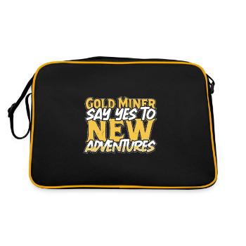 Goldgräber Goldbergbau Goldwaschen Goldmine - Retro Tasche - Schwarz/Gold - Hinten