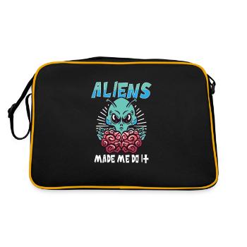 Alien Extraterrestrial Area 51 Ufo Space Geek - Retro Tasche - Schwarz/Gold - Hinten