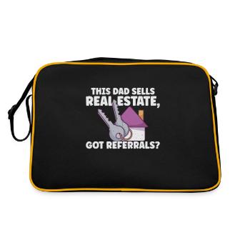 Real Estate Agent Realtor Home Closing Investor - Retro Bag - black/gold - Back