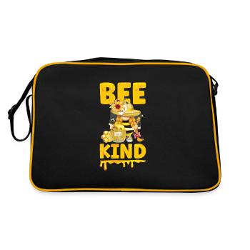 Beekeeper Gnomes Gnome Lover Funny Gnome Honey Bee - Retro Tasche - Schwarz/Gold - Hinten