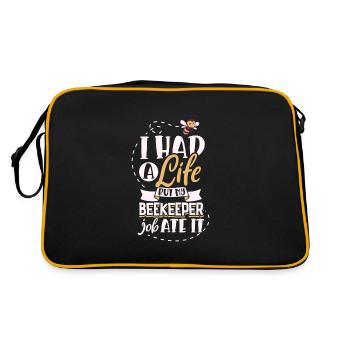Honey Bee Beekeeping Beekeeper Honeybee Beekeeping - Retro Tasche - Schwarz/Gold - Hinten