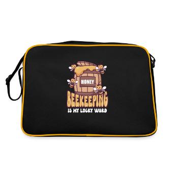 Honey Bee Beekeeping Beekeeper Honeybee Beekeeping - Retro Tasche - Schwarz/Gold - Hinten