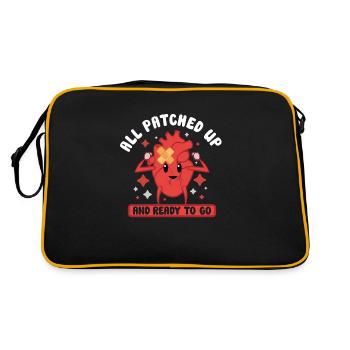 Open Heart Surgery Heart Surgery Survivor Gift - Retro Bag - black/gold - Back