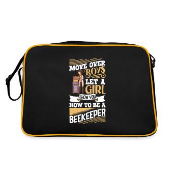 Honey Bee Beekeeping Beekeeper Honeybee Beekeeping - Retro Tasche - Schwarz/Gold - Hinten