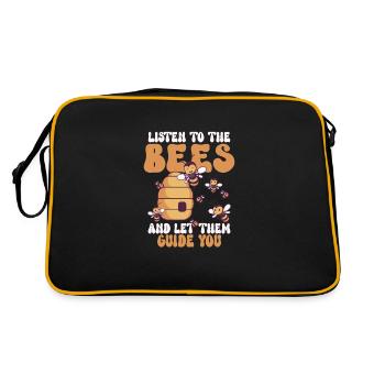 Honey Bee Beekeeping Beekeeper Honeybee Beekeeping - Retro Bag - black/gold - Back
