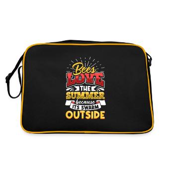 Honey Bee Beekeeping Beekeeper Honeybee Beekeeping - Retro Tasche - Schwarz/Gold - Hinten
