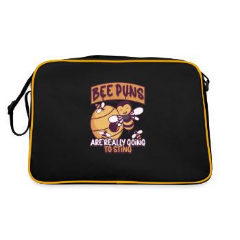 Honey Bee Beekeeping Beekeeper Honeybee Beekeeping - Retro Tasche - Schwarz/Gold - Hinten
