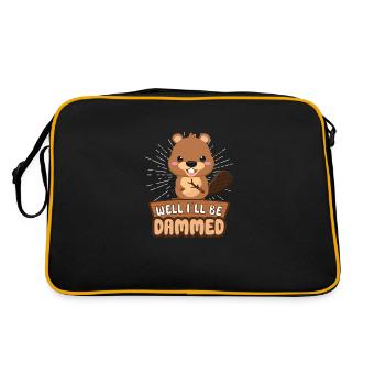 Beaver Fan Beaver Lovers Funny Beaver Gift - Retro Bag - black/gold - Back