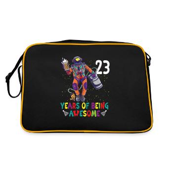 23e anniversaire Astronaute Astronomie Système solaire - Sac Retro - noir/or - Dos