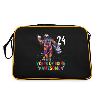 24e anniversaire Astronaute Astronomie Système solaire - Sac Retro - noir/or - Dos