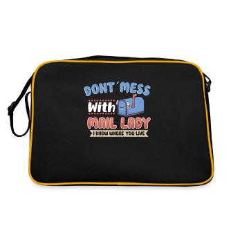 Postangestellte Postdame Postbote Post - Retro Tasche - Schwarz/Gold - Hinten