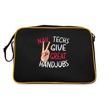 Nail Tech Nail Technician Manicurist Nails Artist - Retro Bag - black/gold - Back