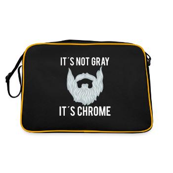 Gray Beard Wearer Bearded Hipster Full Grown Gray - Retro Tasche - Schwarz/Gold - Hinten