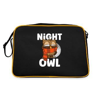 Hibou Mignon Hibou Hibou Amoureux Maman Hibou - Sac Retro - noir/or - Dos