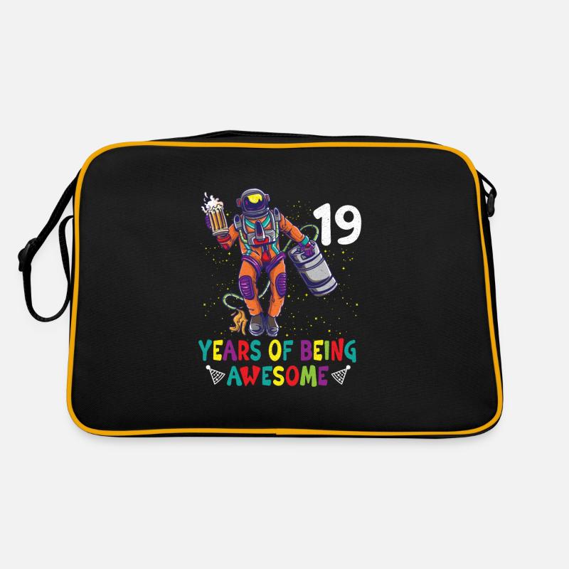 19th Birthday Astronaut Astronomy Solar System Retro Tasche