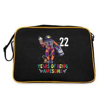 22e anniversaire Astronaute Astronomie Système solaire - Sac Retro - noir/or - Dos