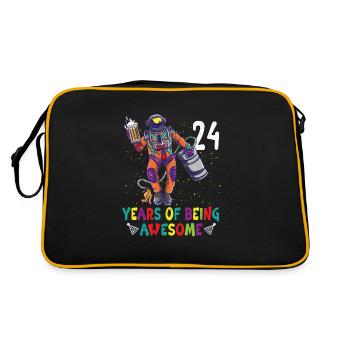 24e anniversaire Astronaute Astronomie Système solaire - Sac Retro - noir/or - Dos