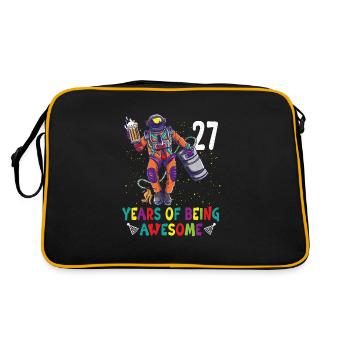 27e anniversaire Astronaute Astronomie Système solaire - Sac Retro - noir/or - Dos