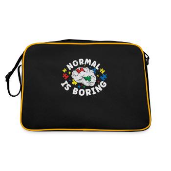 Autism Awareness Autism Disease Autistic Gift - Retro Tasche - Schwarz/Gold - Hinten
