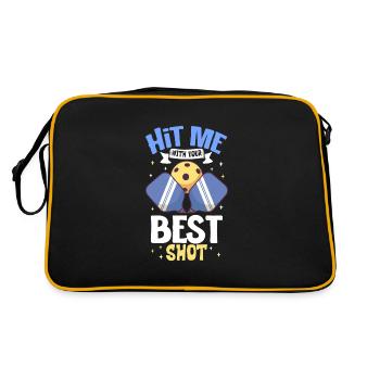 Pickleball Player Pickleball Paddle Pickleball - Retro Tasche - Schwarz/Gold - Hinten
