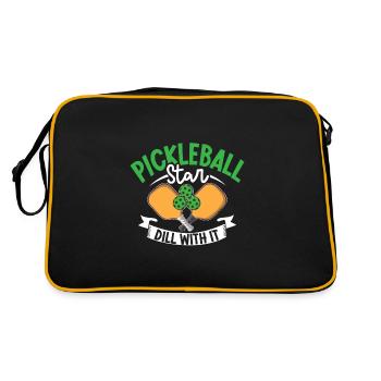 Pickleball Player Pickleball Paddle Pickleball - Retro Tasche - Schwarz/Gold - Hinten