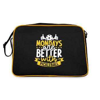 Pickleball Player Pickleball Paddle Pickleball - Retro Bag - black/gold - Back