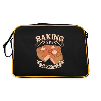 Baker Baking Cupcake Bread Cookies Kitchen Cooking - Retro Bag - black/gold - Back