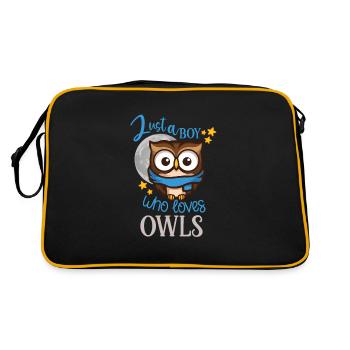 Hibou Mignon Hibou Owl Lover juste un garçon qui aime les hiboux - Sac Retro - noir/or - Dos