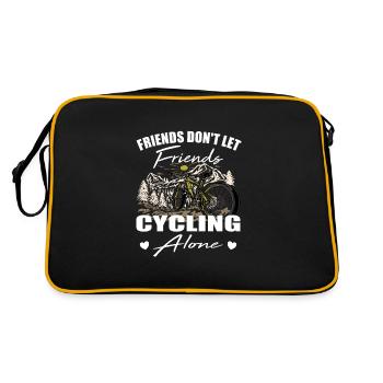 Friends don't let friends Cycling Alone bicycle - Retro Bag - black/gold - Back