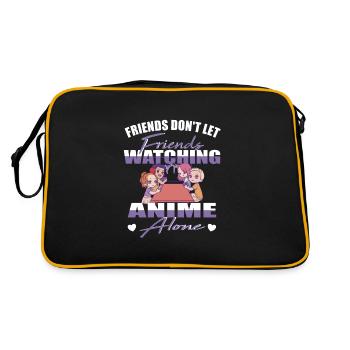 Les amis ne laissent pas les amis regarder des anime seuls - Sac Retro - noir/or - Dos