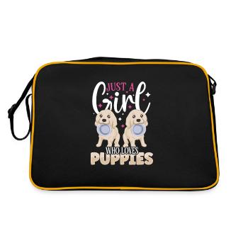 Chien/chiot : juste une fille qui aime les chiots - Sac Retro - noir/or - Dos