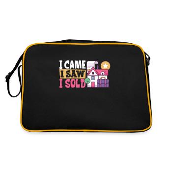 Real Estate Agent Realtor Home Closing Investor - Retro Bag - black/gold - Back
