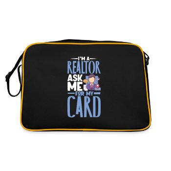 Real Estate Agent Realtor Home Closing Investor - Retro Bag - black/gold - Back