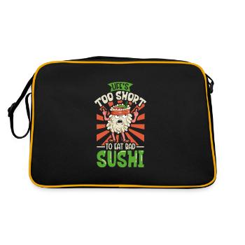 Sushi Fan Japanese Food Foodie Cuisine Japan - Retro Tasche - Schwarz/Gold - Hinten