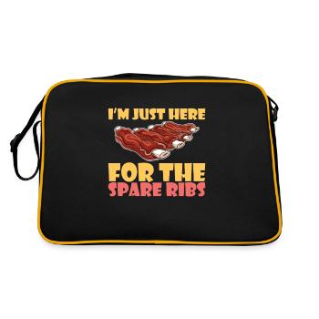 BBQ Spare Ribs Grill Smoker Meat Pork Rib - Sac Retro - noir/or - Dos