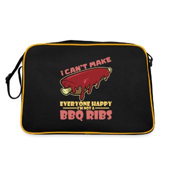 BBQ Spare Ribs Grill Smoker Meat Pork Rib - Retro Bag - black/gold - Back