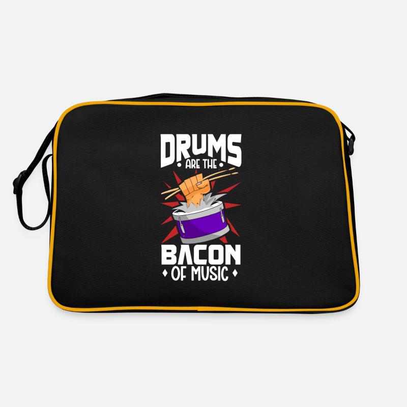 Drummer Drums Music Drum Set Drumming Retro Bag