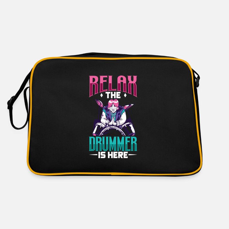 Drummer Drums Music Drum Set Drumming Retro Bag