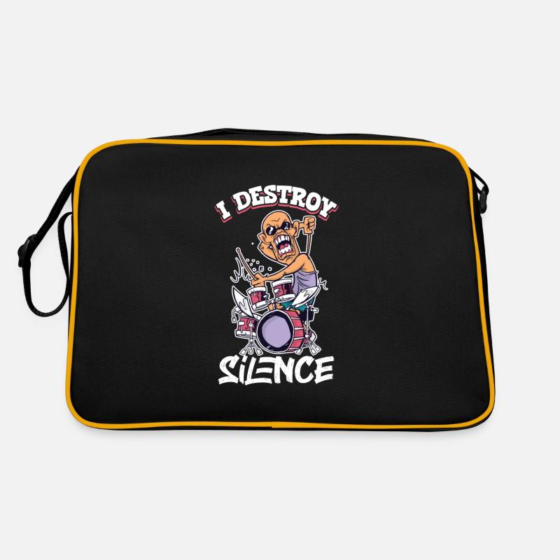 Drummer Drums Music Drum Set Drumming Retro Bag