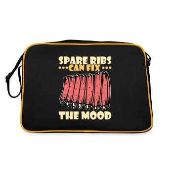 BBQ Spare Ribs Grill Smoker Meat Pork Rib - Retro Bag - black/gold - Back