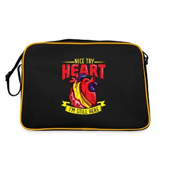 Heart Attack Open Heart Surgery Heart Surgery Gift - Retro Tasche - Schwarz/Gold - Hinten