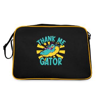 Alligator Crocodile Animal Reptile Zoo Lézard Love - Sac Retro - noir/or - Dos