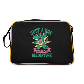 Alligator Crocodile Animal Reptile Zoo Lézard Love - Sac Retro - noir/or - Dos