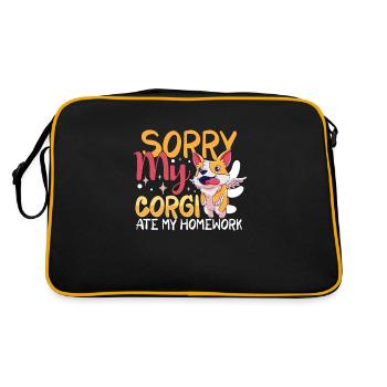 Chien/chiot : juste une fille qui aime les chiots - Sac Retro - noir/or - Dos