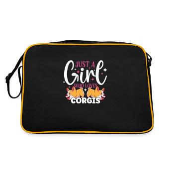 Chien/chiot : juste une fille qui aime les chiots - Sac Retro - noir/or - Dos