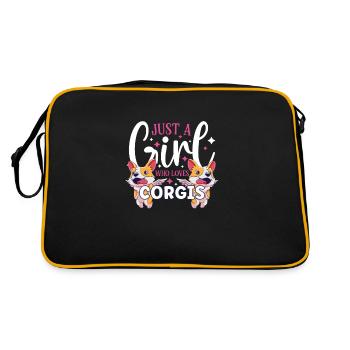 Chien/chiot : juste une fille qui aime les chiots - Sac Retro - noir/or - Dos