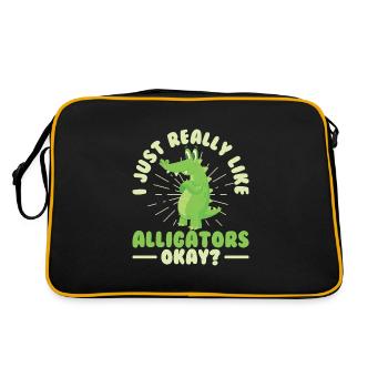 Alligator Crocodile Animal Reptile Zoo Lézard Love - Sac Retro - noir/or - Dos