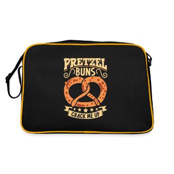 Backen Brezel Deutsch Brotbacken Bäckerei Bäcker - Retro Tasche - Schwarz/Gold - Hinten