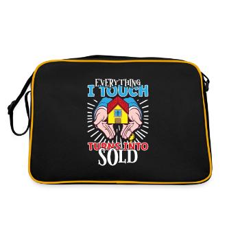 Real Estate Agent Realtor Home Closing Investor - Retro Bag - black/gold - Back