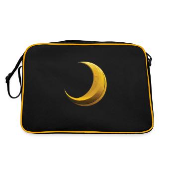 Phases de la Lune, pleine lune, étoiles, espace, lune, nuit - Sac Retro - noir/or - Dos